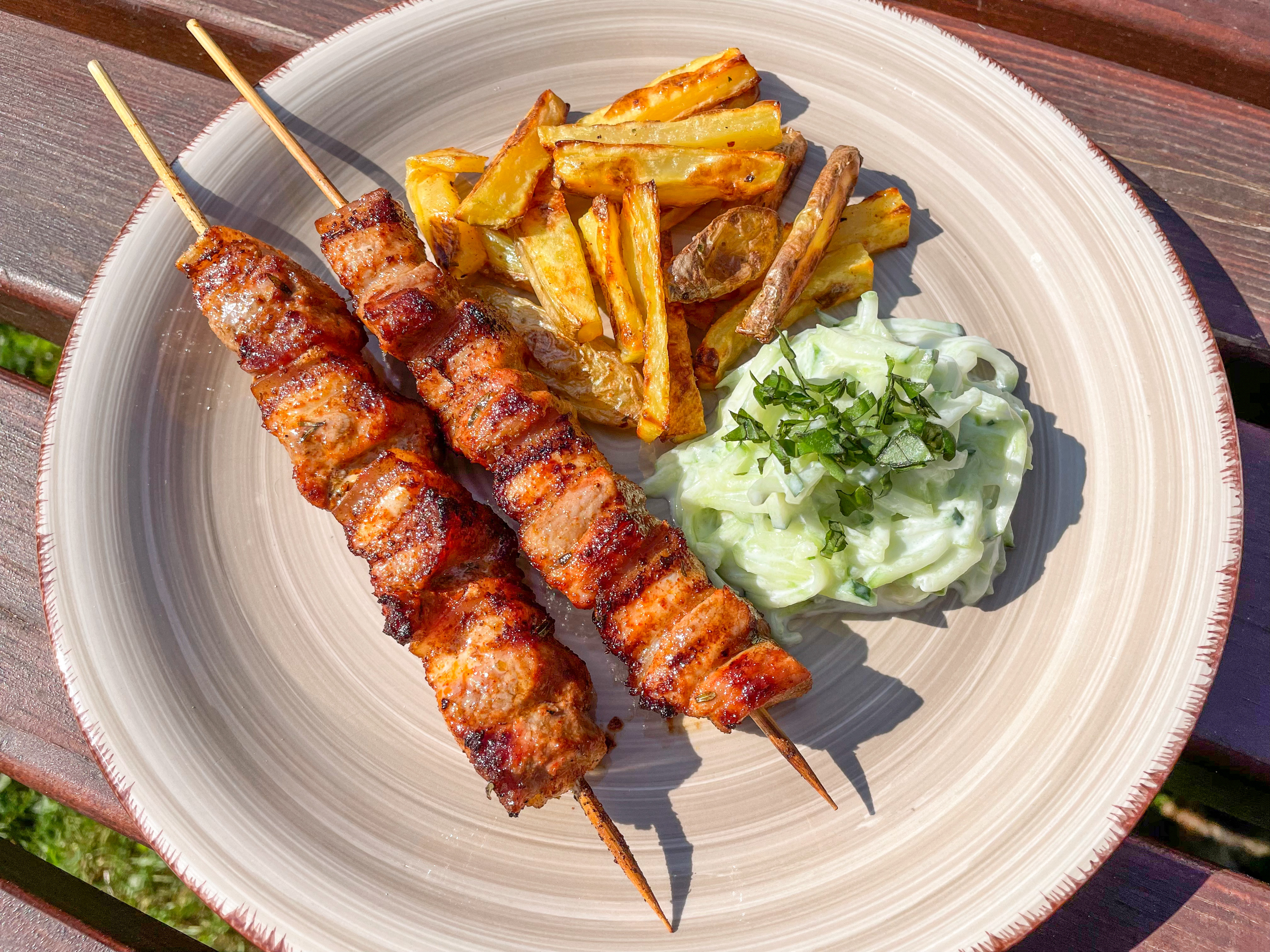 Schweinebauch Grillspieße